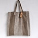 Tote bag book bag everywhere strong natural linen bag 16"x 15". Washed linen.