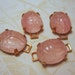 Scarab Glass Oval Connectors - Pink - 4