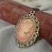 Pink Lady in Pewter Cameo Necklace