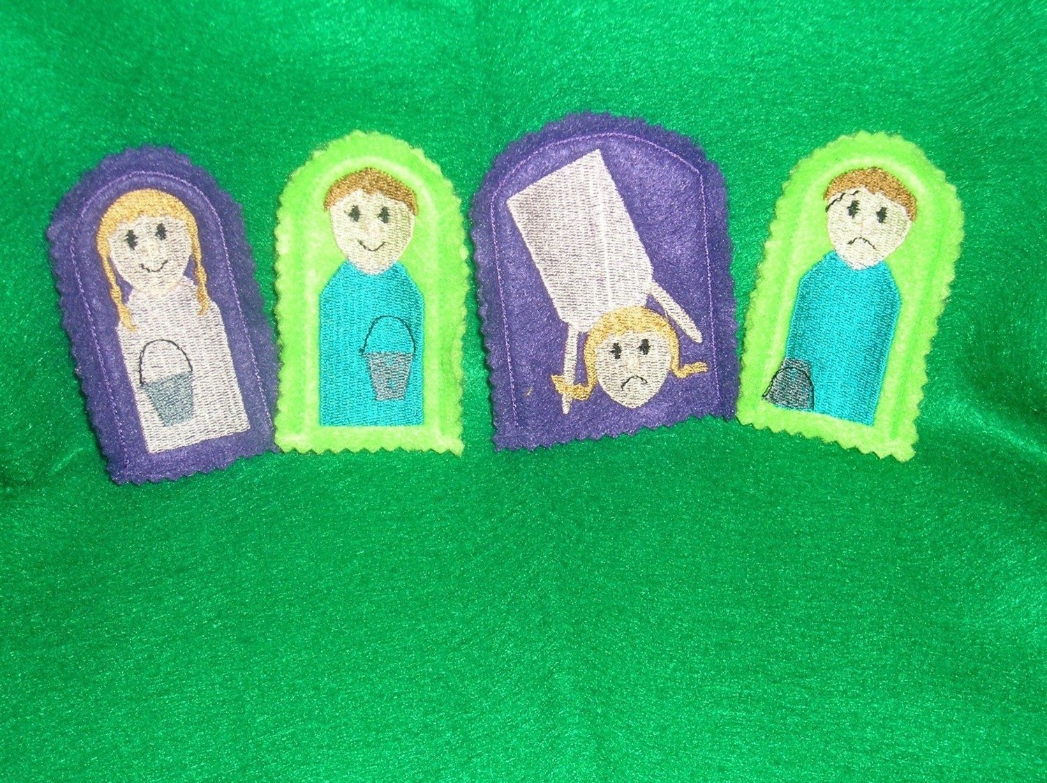 Jack and JIll Finger Puppet set of 4 by kidnaroundcreations