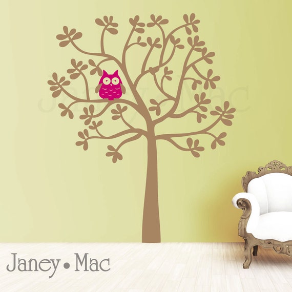 Items similar to Kids Vinyl Wall Decal Tree Woodland Oak Forest Tree