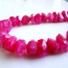 1/2 Strand---Vibrant--Blue Fire, Hot Pink Moonstone Faceted Center Drilled Nuggets