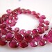 1/2 STRAND--Rubylite Tourmaline Faceted Heart Briolettes