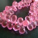 1/2 Strand---Beautiful Flamingo Pink Quartz Faceted Teardrop Briolettes