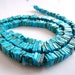 Last Strand---1/2 Strand--Blue Turquoise Heishi Cube Beads