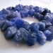 4 Inches---Unique Hammered Tanzanite Center Drilled Nuggets
