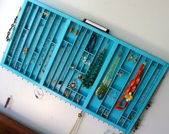 Jewelry Display in Distressed Teal