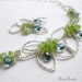 London Garden - London Blue Topaz, Peridot and sterling silver wirewrapped necklace