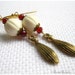 Elizabeth - garnet antiqued brass earrings