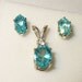 Apatite Earrings & Pendant in Solid Sterling Silver Settings - Genuine, Natural Gemstones