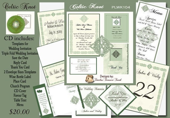 Celtic Wedding Invitations Kits 1