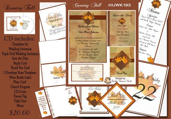 Fall Wedding Invitations Kits 2