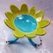 colorful turquoise dotted flower dish