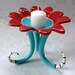 beautiful red & turquoise flower dish