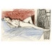 Original Charcoal Life Drawing Reclining Female Nude Gesture Sketch - Caterina Odalisque