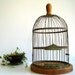 Primitive Antique Vintage Bird Cage Wood Turned Handle, Base