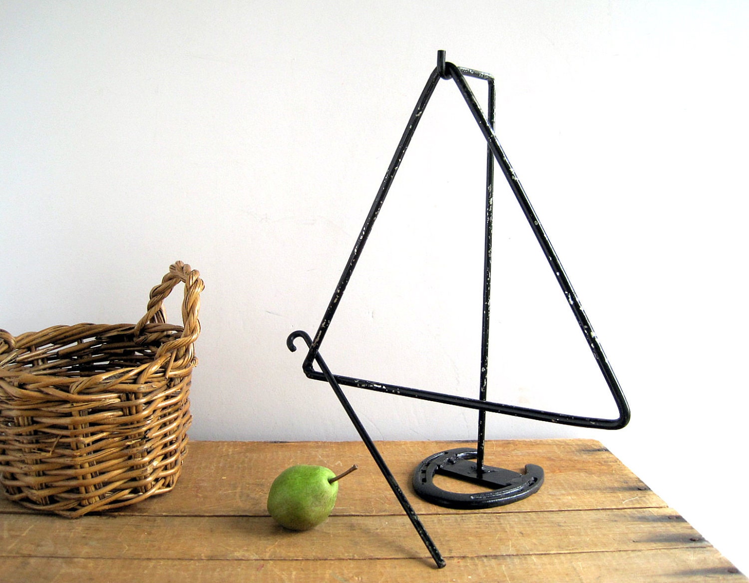 Farmhouse Triangle Dinner Bell on Stand