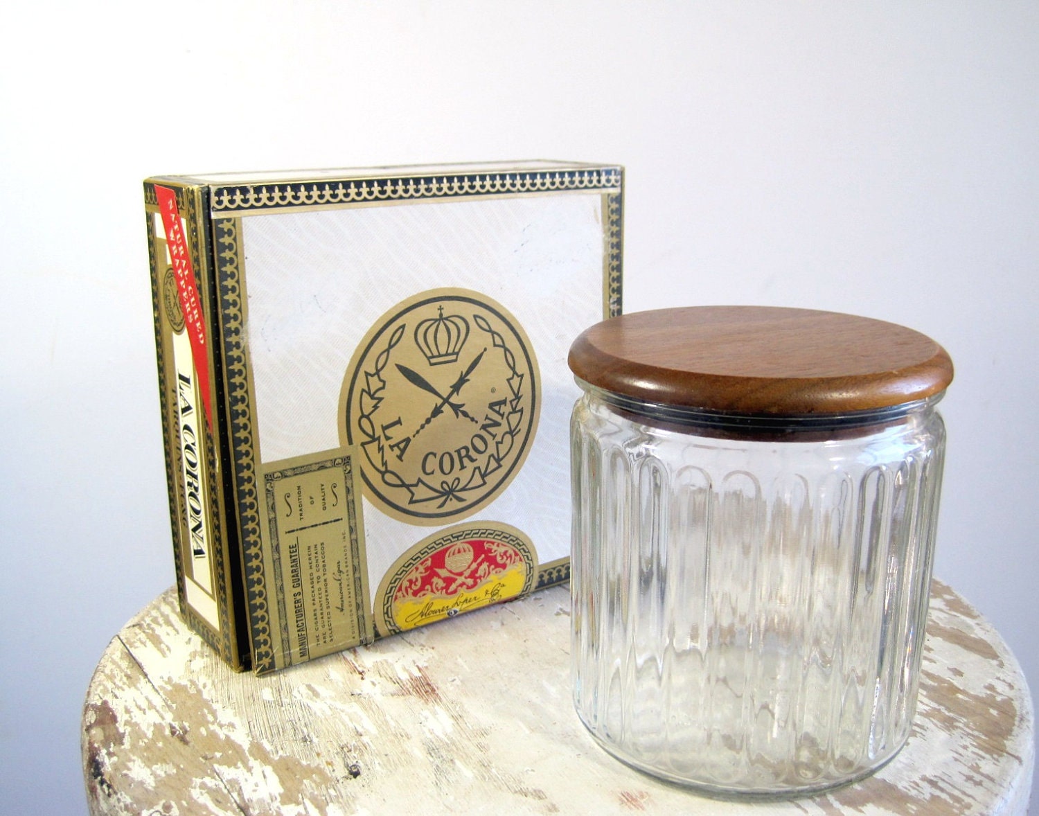 Vintage Cigar Tobacco Glass Jar