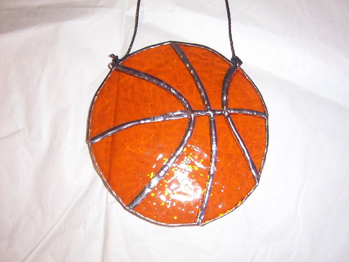 Basket Ball Stained Glass suncatcher