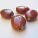 Large Red Ceramic Beads x 4 (30mm)