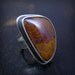 Rusty plume agate ring made to order setting, sterling silver