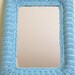 Aqua Wicker Hanging Mirror