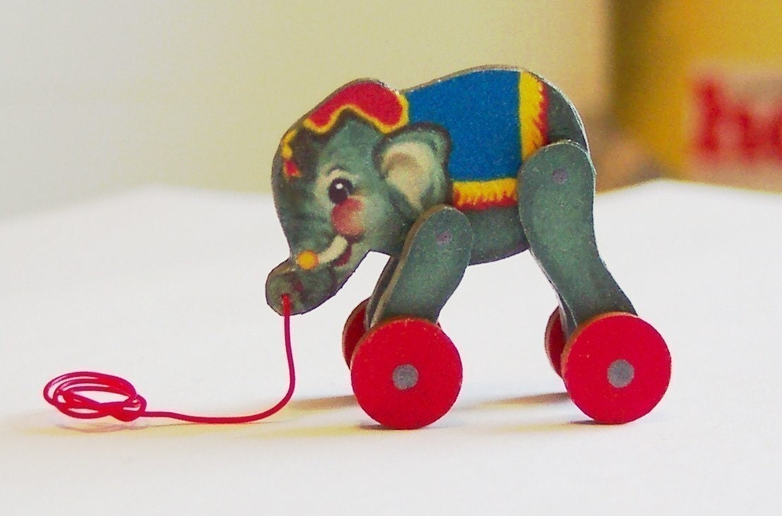 Circus Elephant Pull Toy KIT Dollhouse Miniature ... SIZE