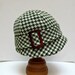 Cloche Hat in Vintage Houndstooth Wool with Leather Buckle