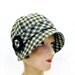 1920s Olive and Gray Wool Cloche with Bakelite Buckle