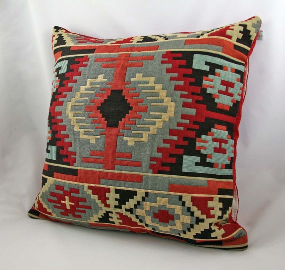 Decorative pillow Southwestern Geometric Rust by LordAndBelisle