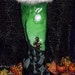 Hand Painted Spooky Halloween Haunted House and Graveyard Scene Witch's Boot.....OFG Team