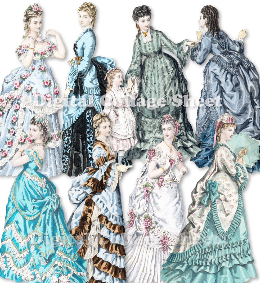 Victorian Paper Dolls 03 vintage fashion by SistersScrapbooking