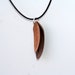 Handcarved Black Walnut and Red Oak Double Leaf / Feather Pendant J120211