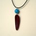 Handcarved Purpleheart Leaf pendant J120322