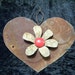Heart with Flower Metal Created Out of an Old Barn Roof Upcycled Valentines Day