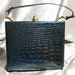 Vintage Alligator Kelly Bag Purse Black 1940s