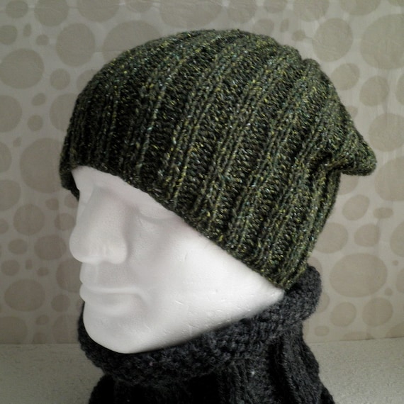 needles beanie on for Easy/ Women/  Slouchy pattern Straight hat SEATTLE Men and Ribbed straight Hat PATTERN/