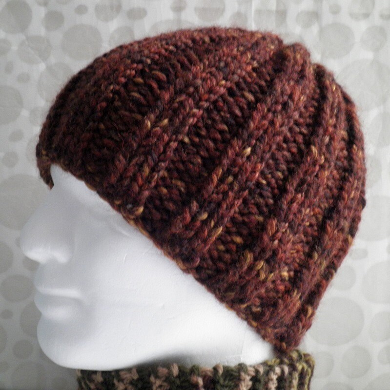 KNITTING PATTERN RUSTICO/Mans Simple Chunky Beanie Pattern/