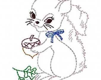 Baby Squirrel Machine Embroidery Design 4x4