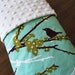 MAE BABY BLANKET......Gorgeous purple aviary cotton print with white minky dimples, Lovely baby shower gift