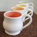 Pottery Mugs in Summer Fruit Colors - Set of Four Stoneware Coffee Mugs