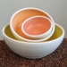 Summer Fruits Nesting Bowls - Set of Stoneware Pottery Bowls