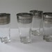 Vintage Canonsburg Temporama Silver Trimmed Tall Bar Glasses Set of Four - Mid Century