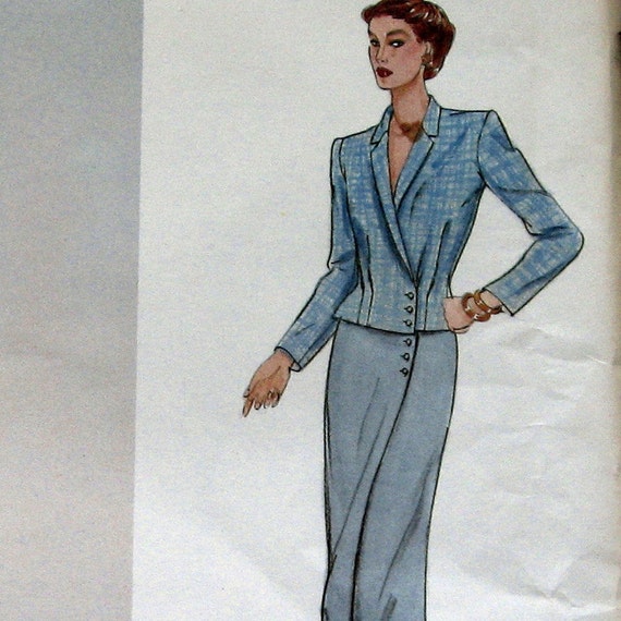 Vogue 2366 Womens Suit Pattern Designer Original Circa 1980s 2891
