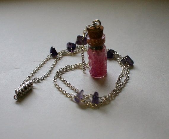 Aromatherapy Lavender Smelling Salts and Amethyst Necklace 22