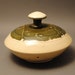 Porcelain Garlic Keeper in Green and Cream