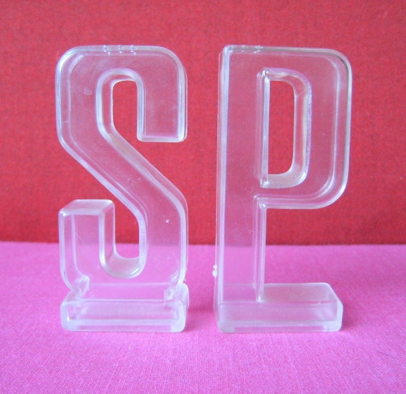 vintage letter salt and pepper shakers