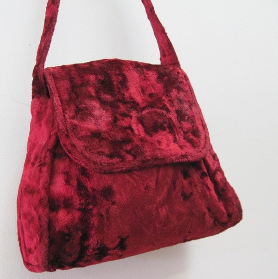 red velvet purse