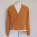 vintage 1960s Men's Varsity Prep Mustard Knit Cardigan Sweater
