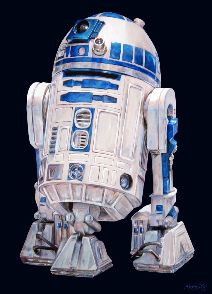 R2 D2 original painting Star Wars